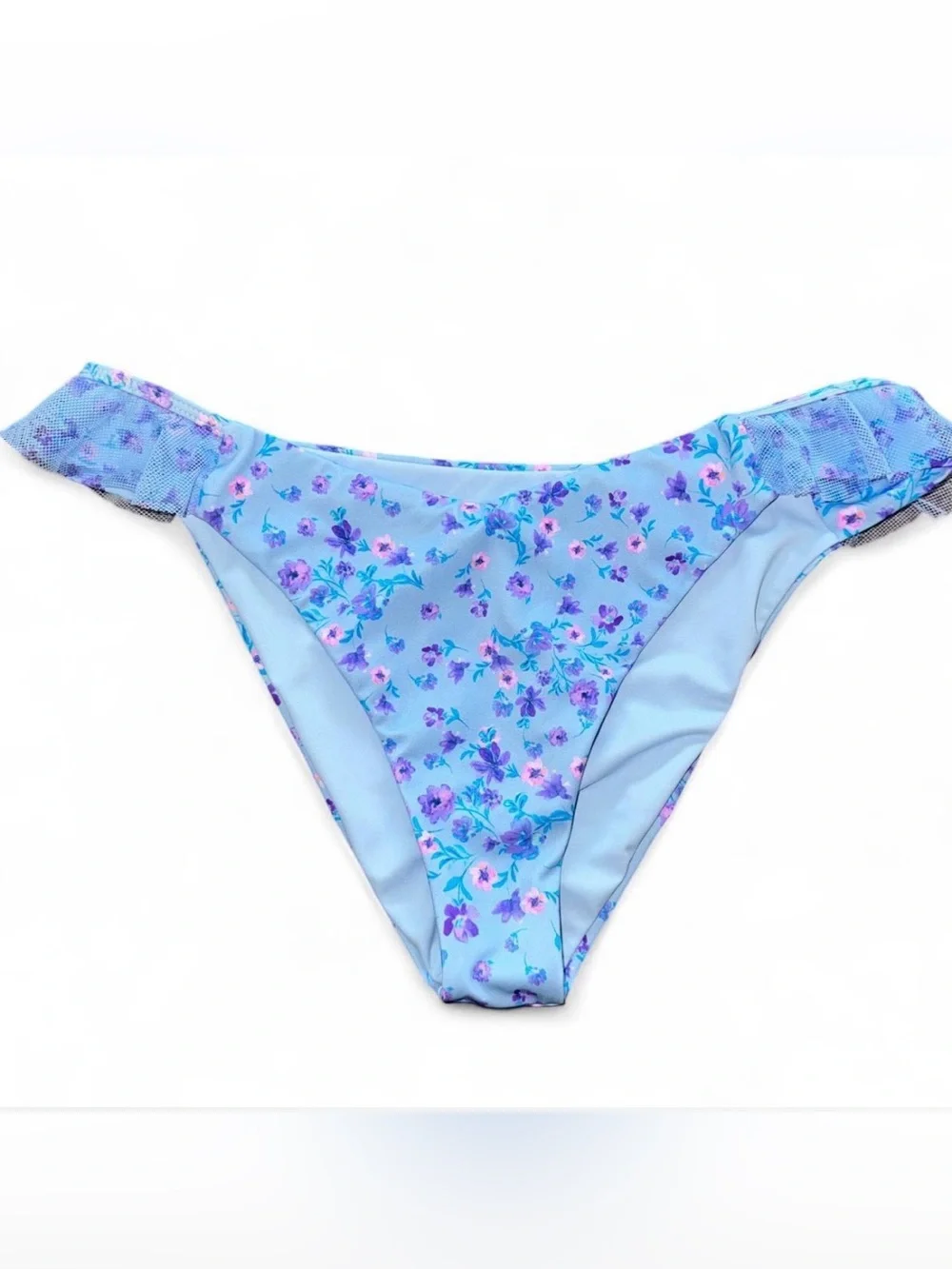 Beach Riot blue floral bikini bottom